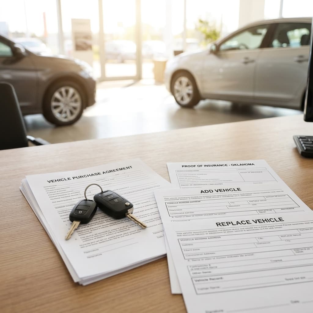 Car Insurance for a New Vehicle in Oklahoma: Add, Replace, or Start a Policy?